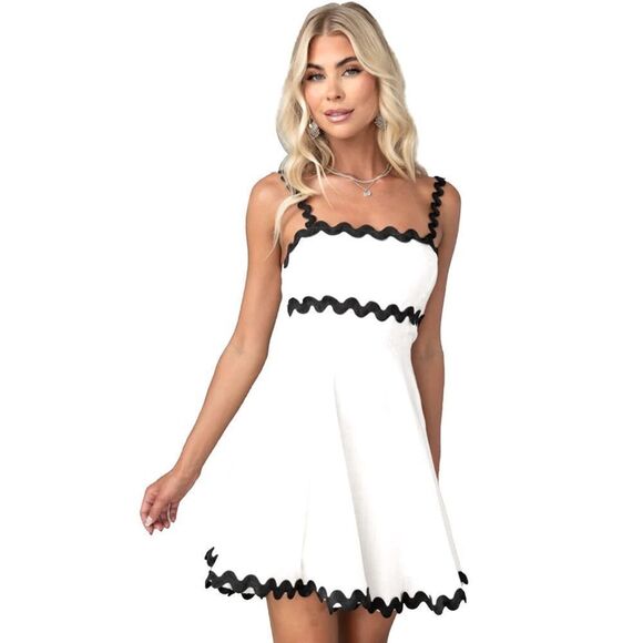 White and Black Women's Dress - Picture 1 of 7